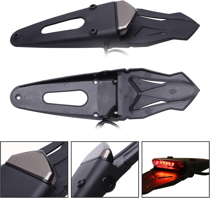 JMTBNO LED Motorrad Rücklicht E-geprüft mit Kennzeichen Halterung Rotem LED Bremslicht Weisse Kennze