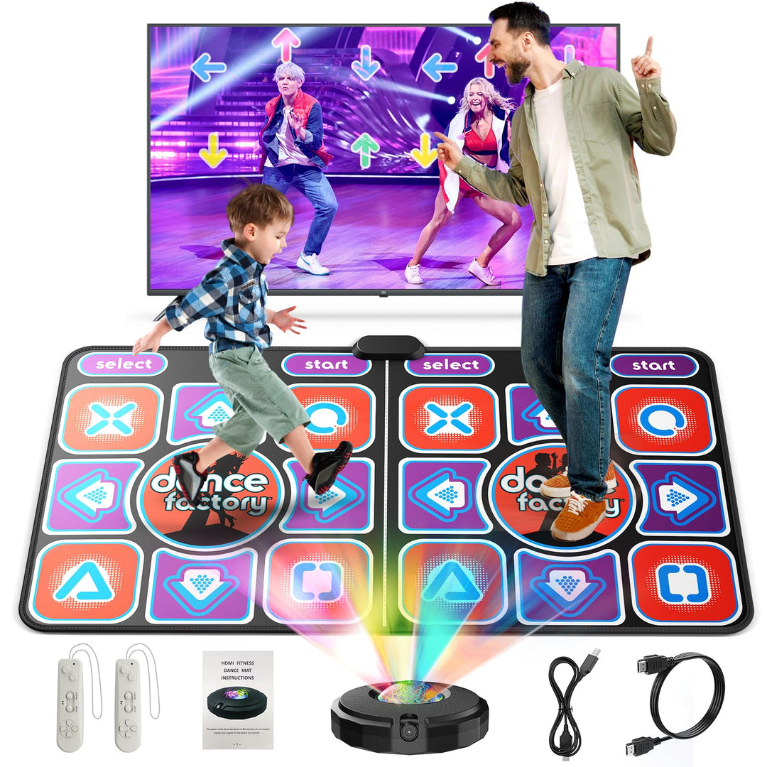 Tanzmatte für TV mit Kamera, Doppel-Tanzmatte für Kinder und Erwachsene, Dance Mat mit 4-Taste, 6-Ta