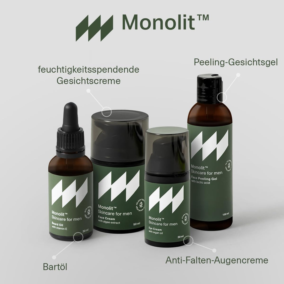 Monolit - Bartöl für Herren mit Avocadoöl, Jojobaöl, Arganöl und Vitamin E 30 ml - Flasche mit Pipet