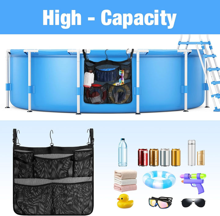 Pool Aufbewahrungstasche, Pool Aufbewahrungskorb, Pool Aufbewahrungsbox, Schwarz Schwimmbad Netztasc