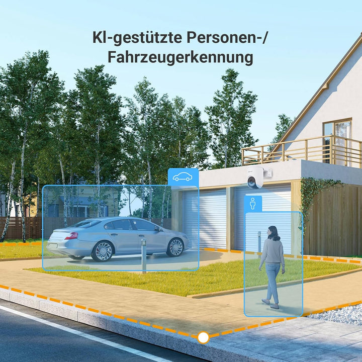 EZVIZ 4K Wi-Fi 6 Überwachungskamera Aussen, 2,4 &amp; 5 GHz WLAN Kamera Outdoor, KI-Erkennung, Smart Tra