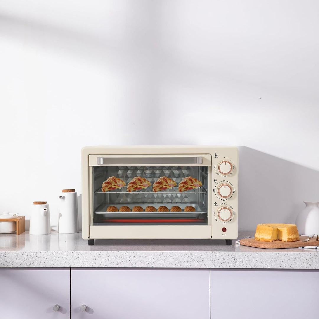 22L Elektrobackofen 1000W 220V Mini Backofen 60 Minuten Timer Einstellbarer Temperatur 120°C-250°C E