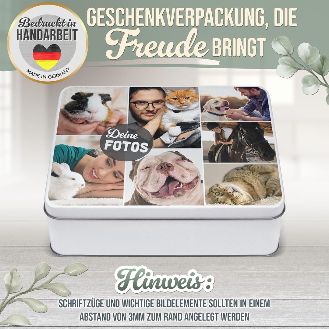 Print Royal PR Geschenkdose zum selbst gestalten mit Collage für 7 Fotos - Blechdose bedrucken, Pers