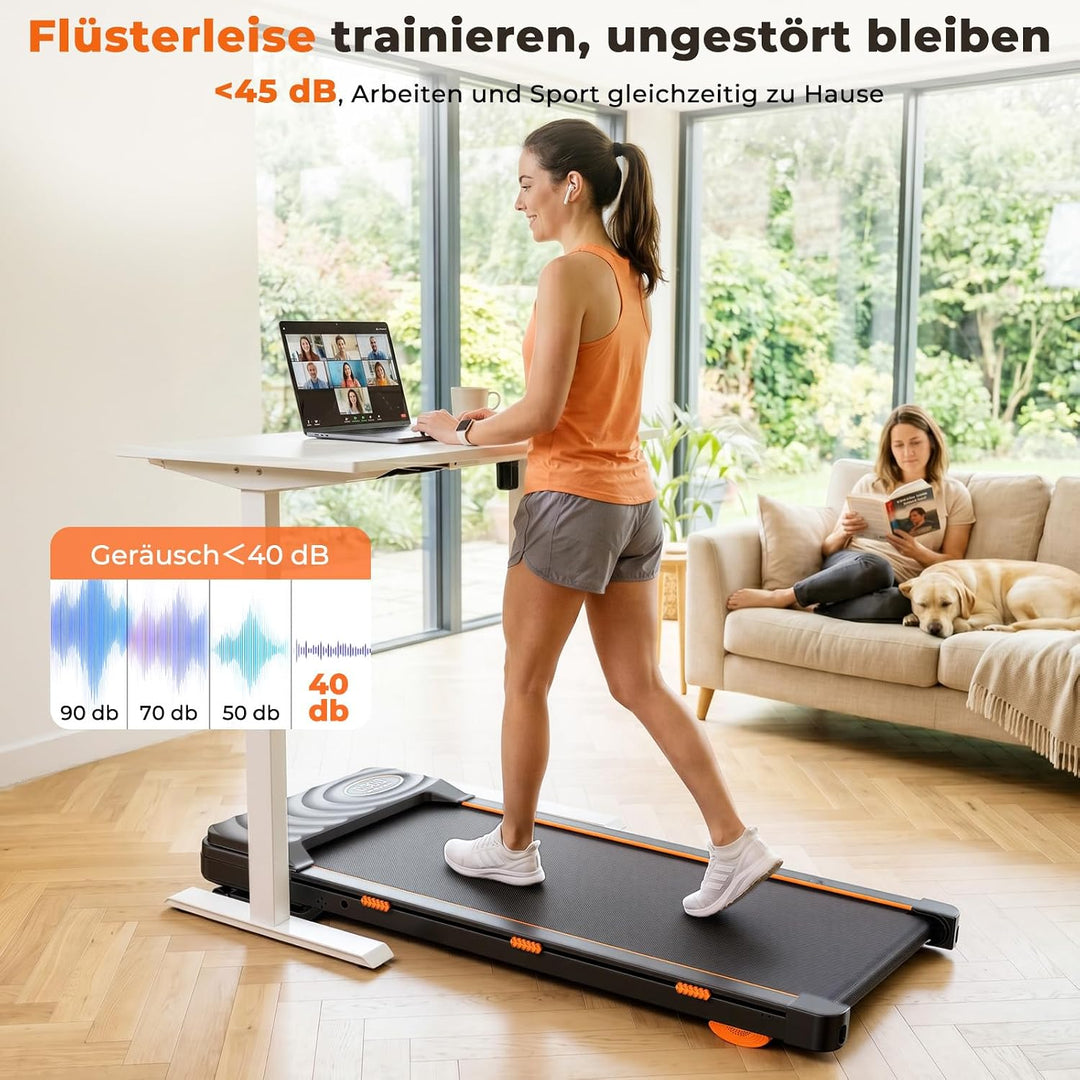 JAGJOG Walking Pad mit 16% Auto Steigung und Bluetooth Lautsprecher | 2,5PS Motor, APP und Fernbedie