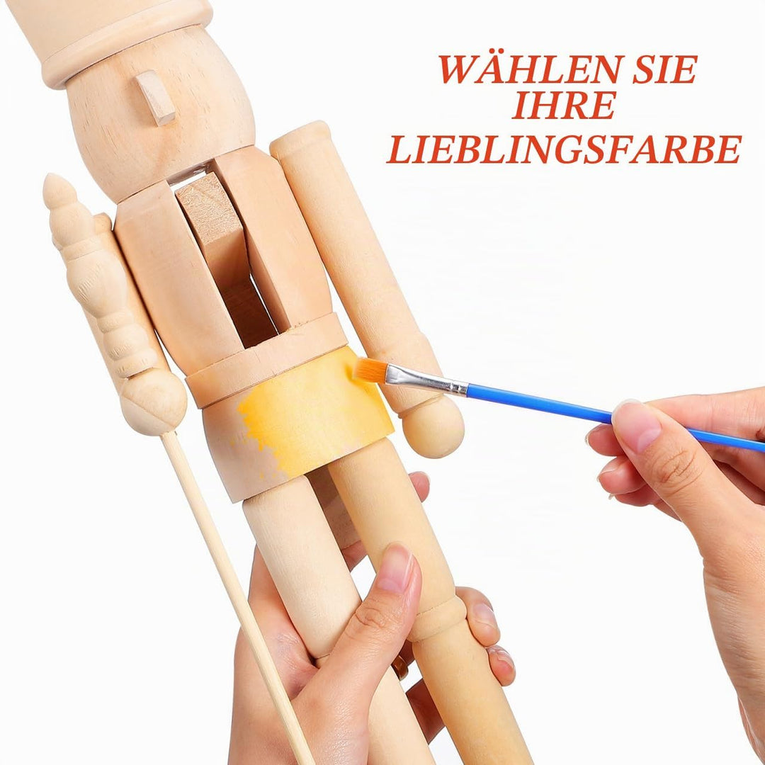 Puppenkönig-Soldat-Nussknacker aus Holz, unbemalt, DIY-Bausatz38 cm Rohling aus Walnussholz für Weih