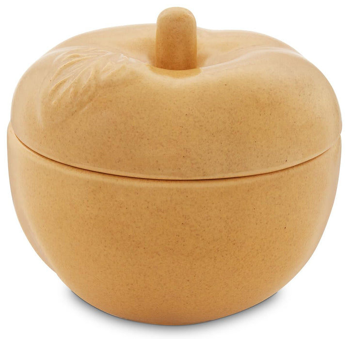 Bunzlauer Keramik Apfel-Bräter Bratapfelbräter mit Deckel Ø12,6 cm H11,6 cm (Dekor SAND), Dekor Sand