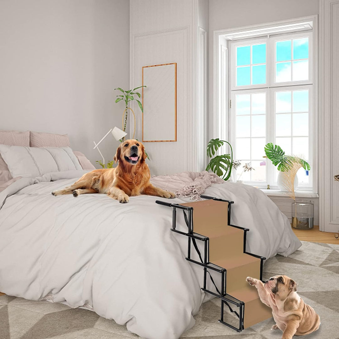 Supfine Hunderampen für Grosse Hunde, Bis 50 kg Belastbar Hundetreppe, Hunde Auto Rampen Faltbar, 4