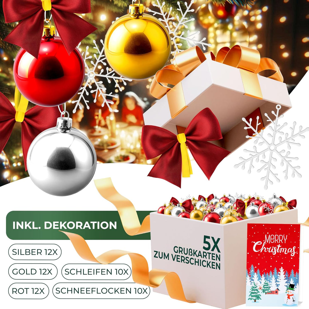 KESSER® Weihnachtsgirlande 5m mit Beleuchtung 100 LED's inkl Deko Fernbedienung - Timer - Lichterket