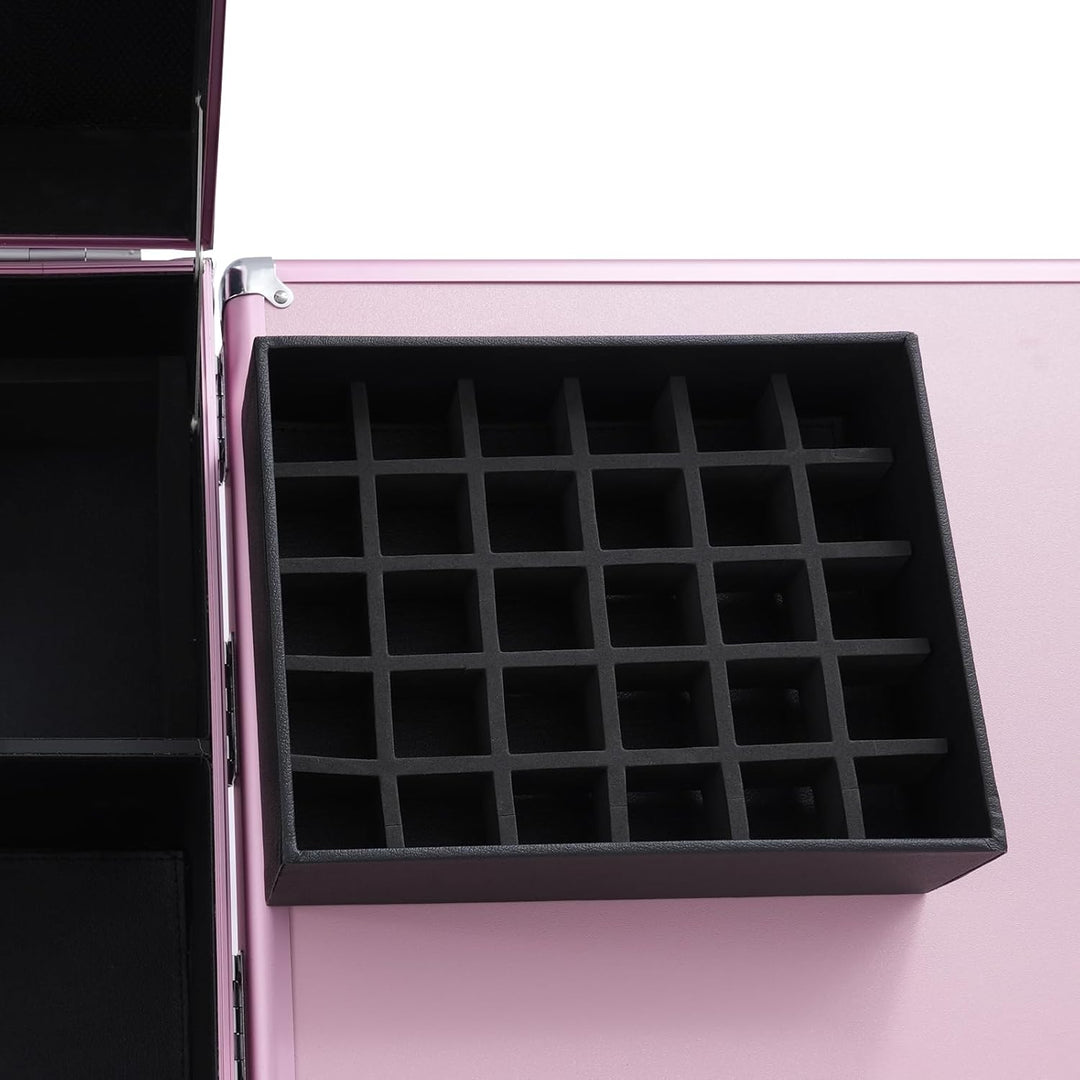 Kosmetikkoffer Rollbarer Maniküretisch Faltbare Nagelstation, Make Up Koffer Gross Kosmetik Trolley