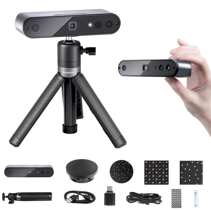 Revopoint Inspire 3D Scanner für 3D-Druck, 0,2 mm Genauigkeit, 18FPS Scangeschwindigkeit Tragbarer 3