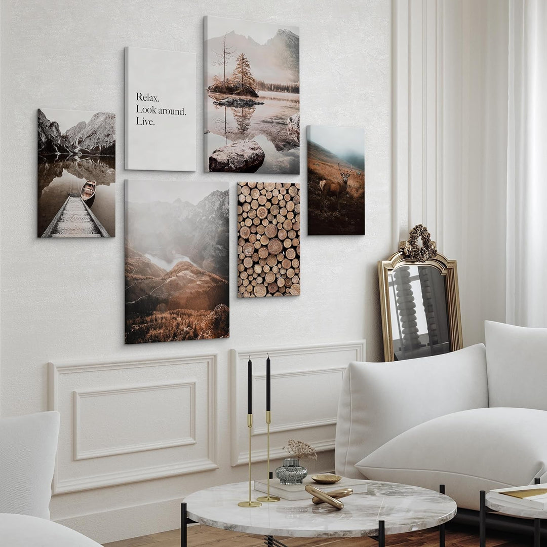 Muralo - Wandbilder Set - Leinwand Bilder Set Aufhängefertig - Bilder für Wohnzimmer Schlafzimmer -