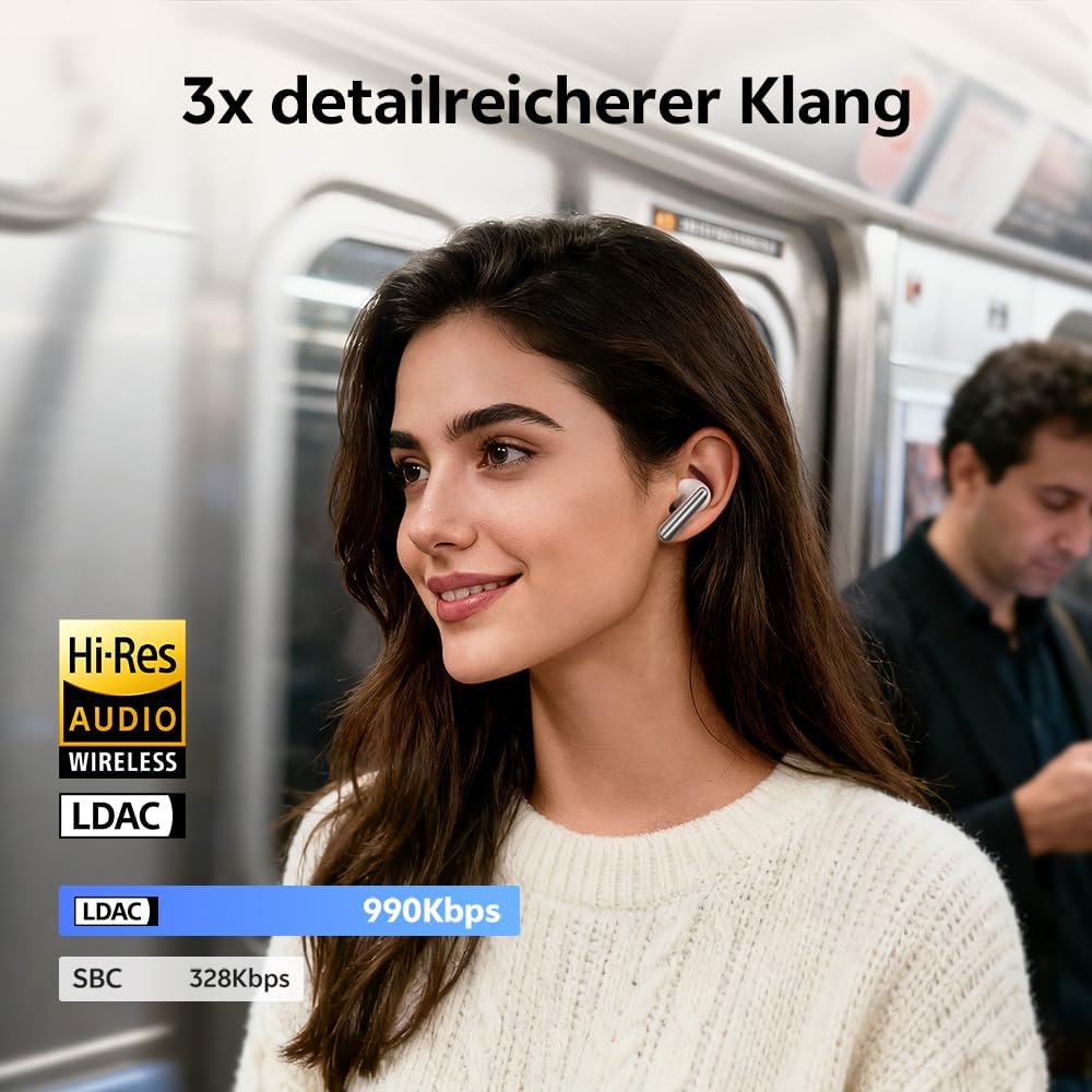 QCY Melobuds N60 In Ear Kopfhörer Bluetooth Noise Cancelling,Bluetooth kopfhörer mit -56dB Adaptive