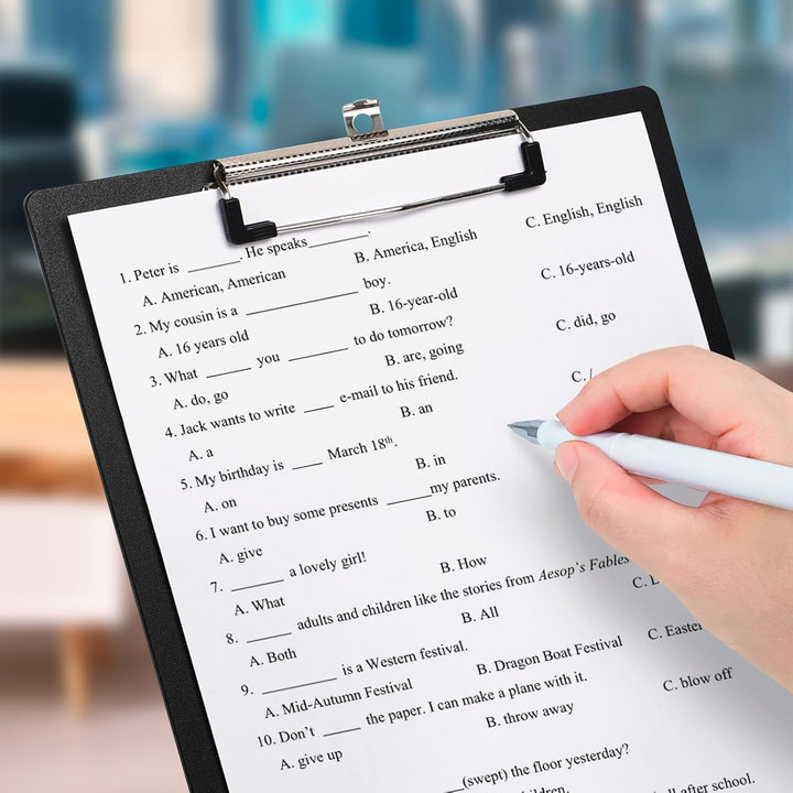(8 Stück) Klemmbrett A4, Schreibbrett Klemmbretter mit Metalklemme und Stifthalter, Clipboard Schrei