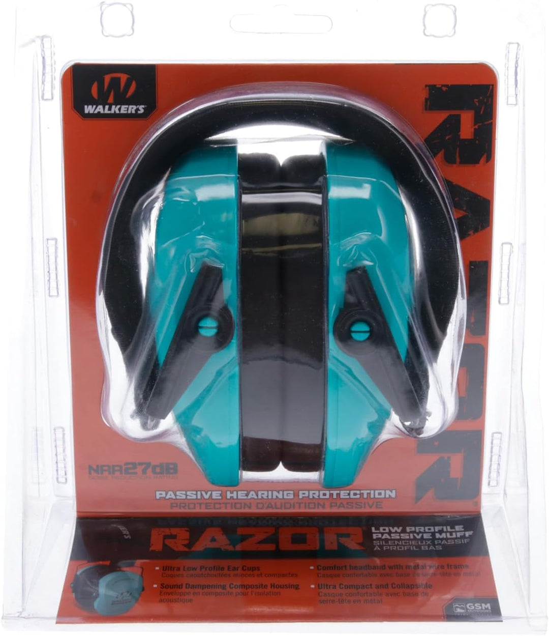Walker's Game Ear Razor Passiv - Blaugrün (GWP-RSMPAS-TL) Einheitsgrösse Blaugrün, Einheitsgrö&