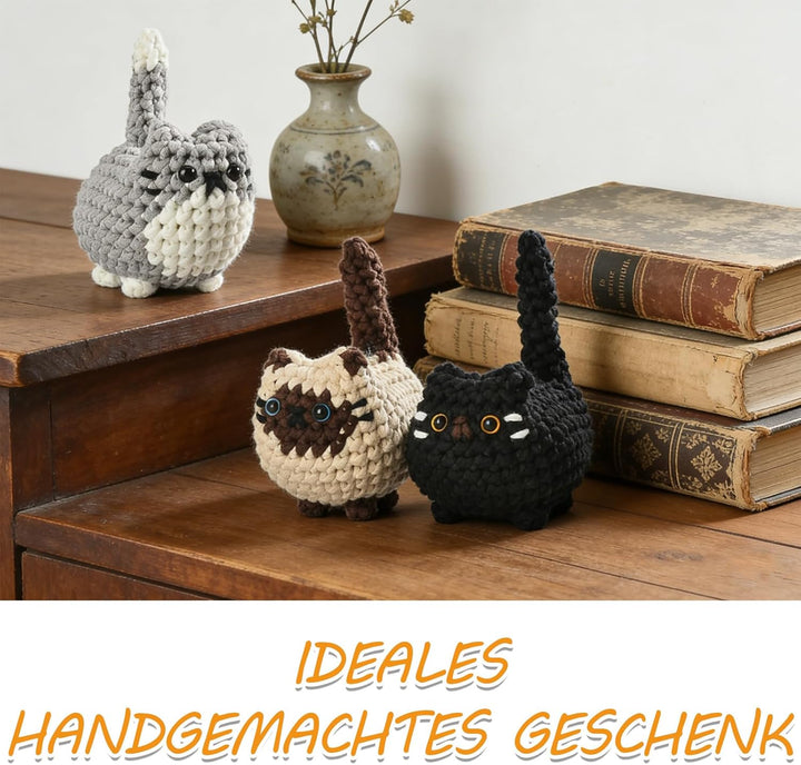 Hoypeyfiy Häkel-Set für Anfänger für Niedliche Tierfiguren, Komplettes Amigurumi-Set mit Videoanleit