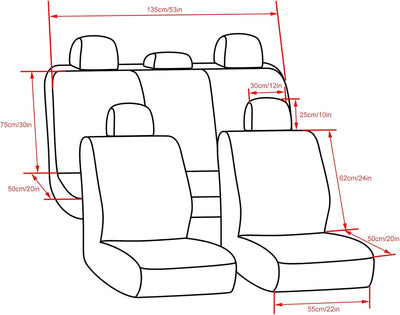 CICMOD Auto-Sitzbezüge Set Universal Sitzschoner Auto-Schonbezüge Vordersitze Rücksitze Autositzüber