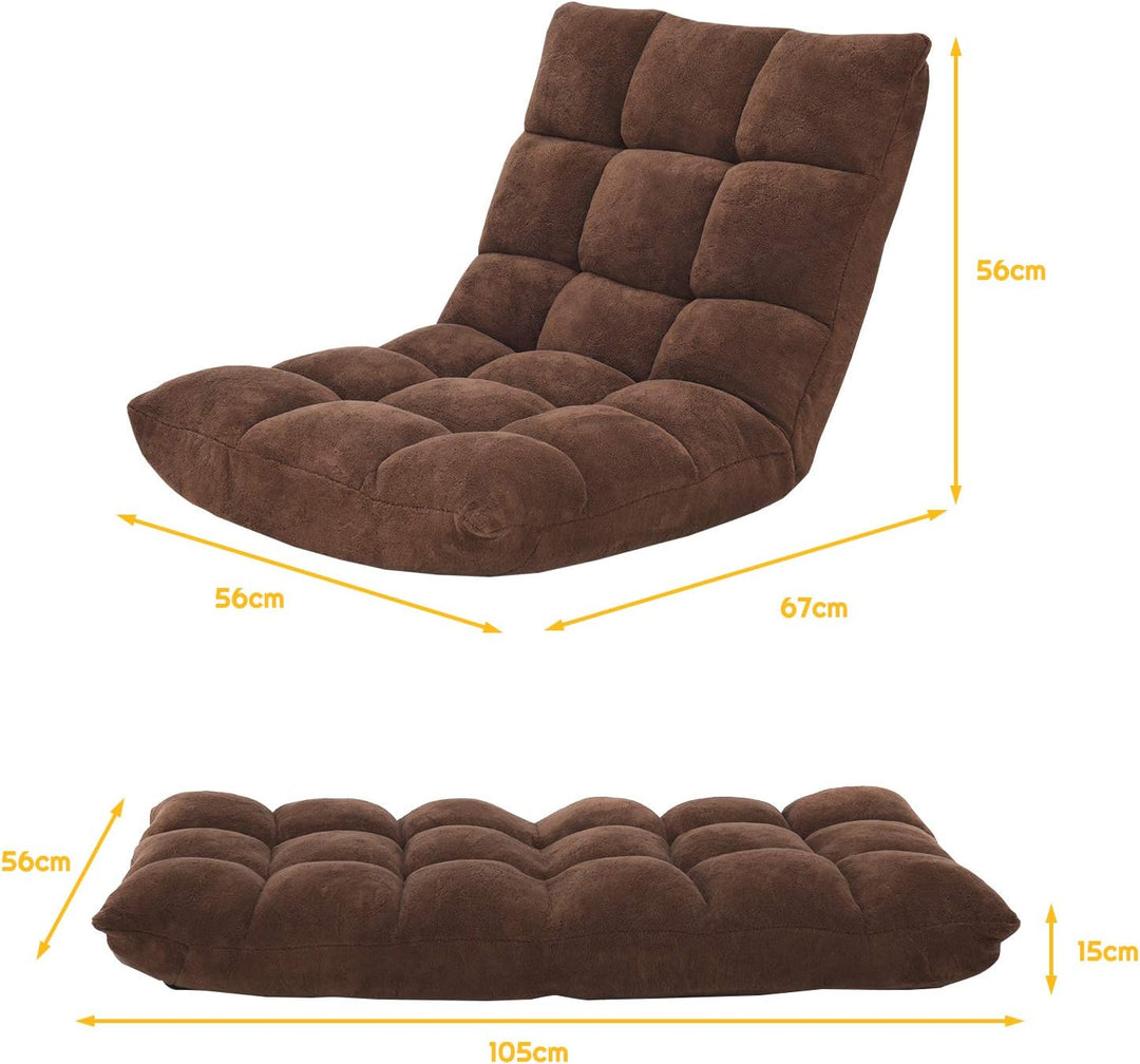 RELAX4LIFE Bodenstuhl Klappbar, Bodensessel mit Verstellbarer Rückenlehne &amp; Liegefunktion, Bodensitz