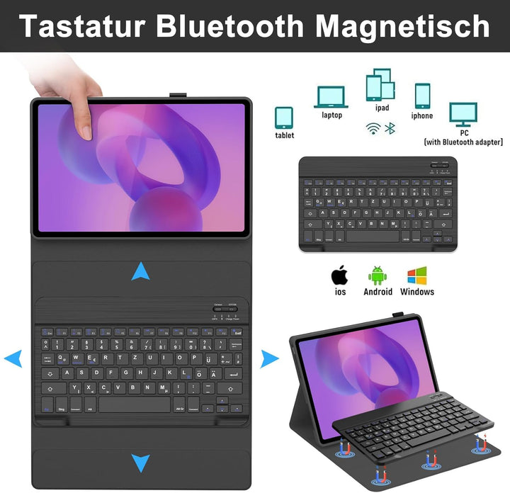 WINCHKING Tastatur Hülle für Lenovo idea tab 11 2025 (TB-336ZU TB-336FU), Bluetooth Tastatur für Len