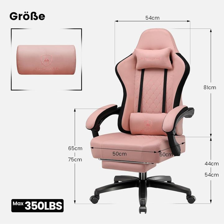 GTPLAYER Gaming Stuhl Stoff, Gaming Sessel mit Taschenfederkissen, ergonomischer Drehstuhl, Gamer St