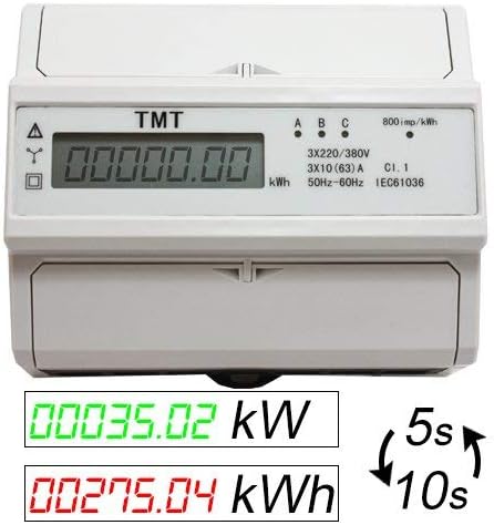 Drehstromzähler Verbrauch (kWh) &amp; Leistung (kW) Stromzähler Starkstrom Zwischenzähler 380/400V digit