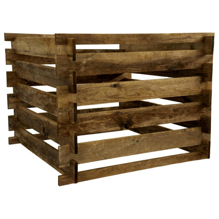 Gartenwelt Riegelsberger Holzkomposter 90x90xH70 cm Kiefer braun kesseldruckimprägniert mit Holz-Ste