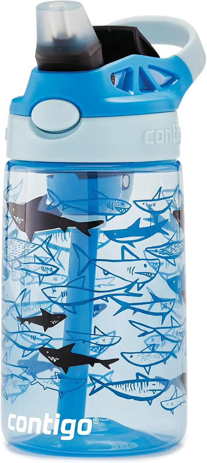 Contigo Kinder Trinkflasche Easy Clean Autospout mit Strohhalm, BPA-freie robuste Wasserflasche, 100