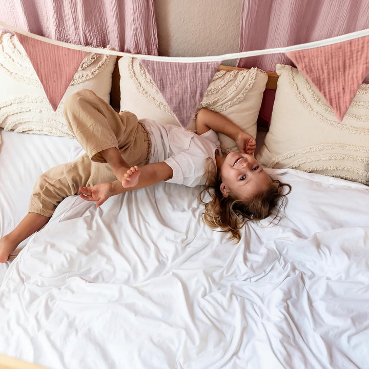 LILIMAUS Sternen Wimpelkette Stoff [mit Goldapplikation in 12 Farben] Wimpelkette Kinderzimmer - 100