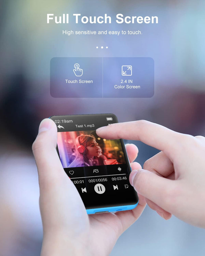 64GB MP3-Player mit Bluetooth 5.0, joliker Tragbarer HiFi-Sound Musik Player, 2,4 Zoll Farbbildschir