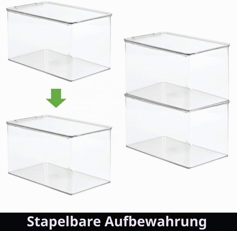 mDesign 2er-Set Aufbewahrungsbox für Bastel- und Nähzubehör – Bastel Organizer aus Kunststoff mit Kl