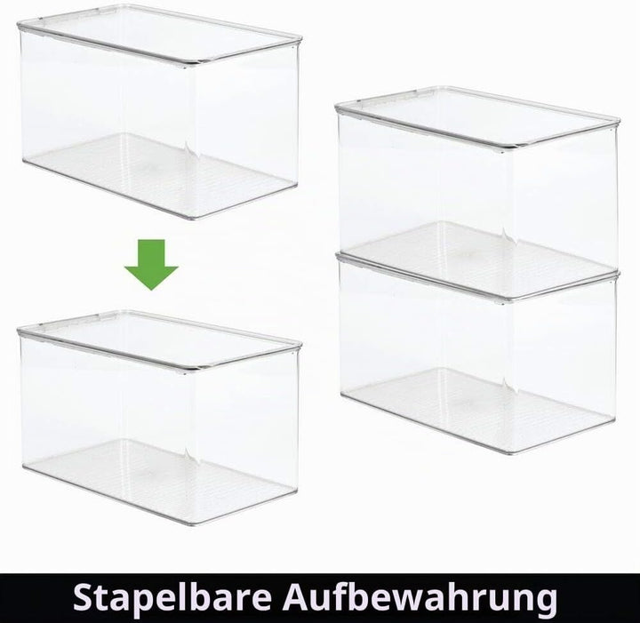 mDesign 2er-Set Aufbewahrungsbox für Bastel- und Nähzubehör – Bastel Organizer aus Kunststoff mit Kl