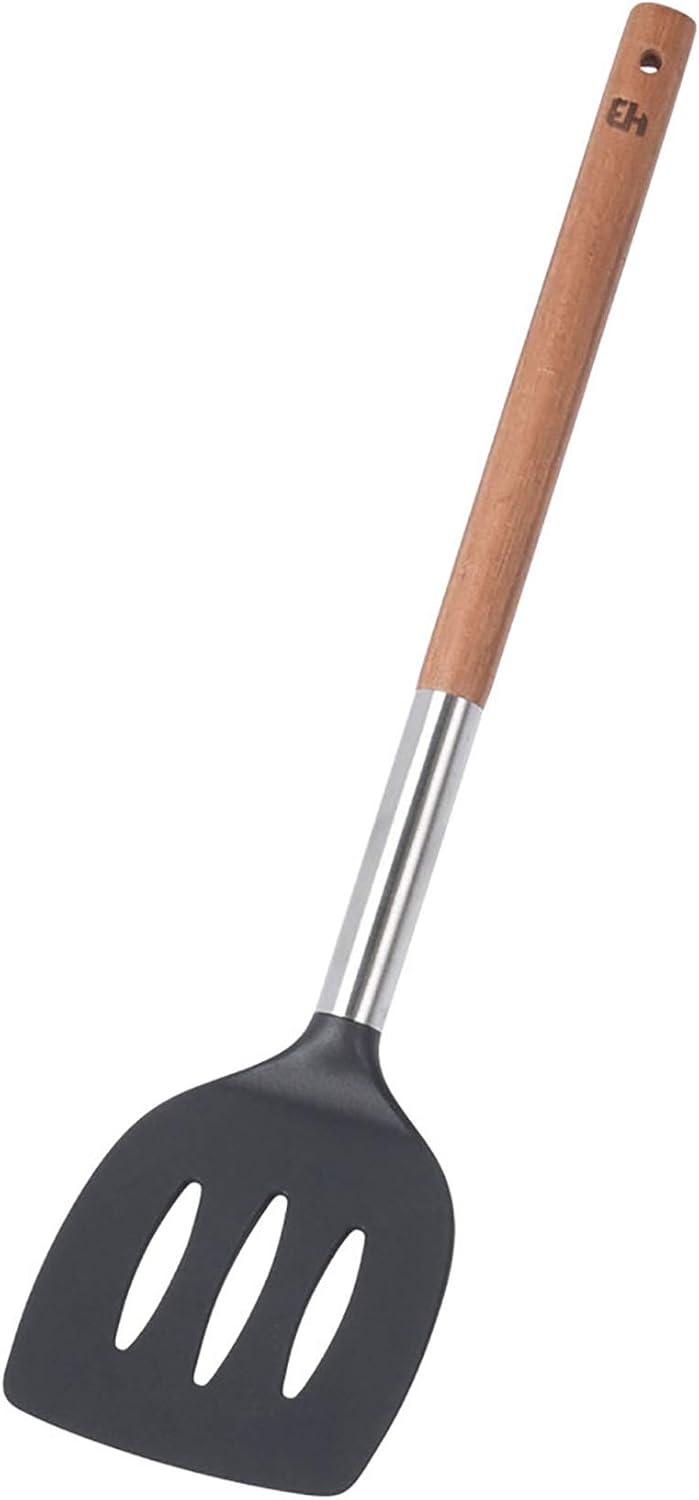 MIJOMA 7-TLG Kochlöffel-Set mit Halter, Griffe aus Akazienholz, Länge 30cm, Küchenutensilien, Back-L
