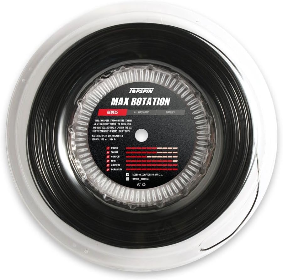 Topspin Tennissaite Max Rotation - 300m 'The Flying High' Tennis-Saite für Hohes Spin-Potenzial 1.27