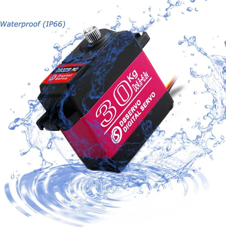 YUNIQUE DEUTSCHLAND Digitaler Servomotor DS3230 PRO 6V 30 kg mit 25 T Nocken für Roboterwagen Modell