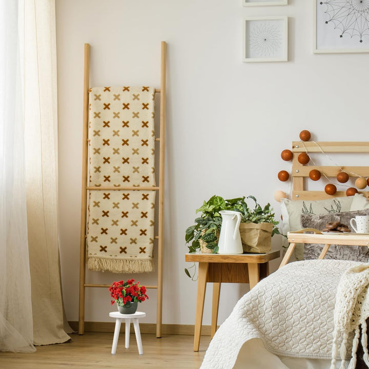 Moderner Weisser Holz blumenständer Höhe Stabiler Blumenhocker für Innen Balkon Garten Vielseitiger