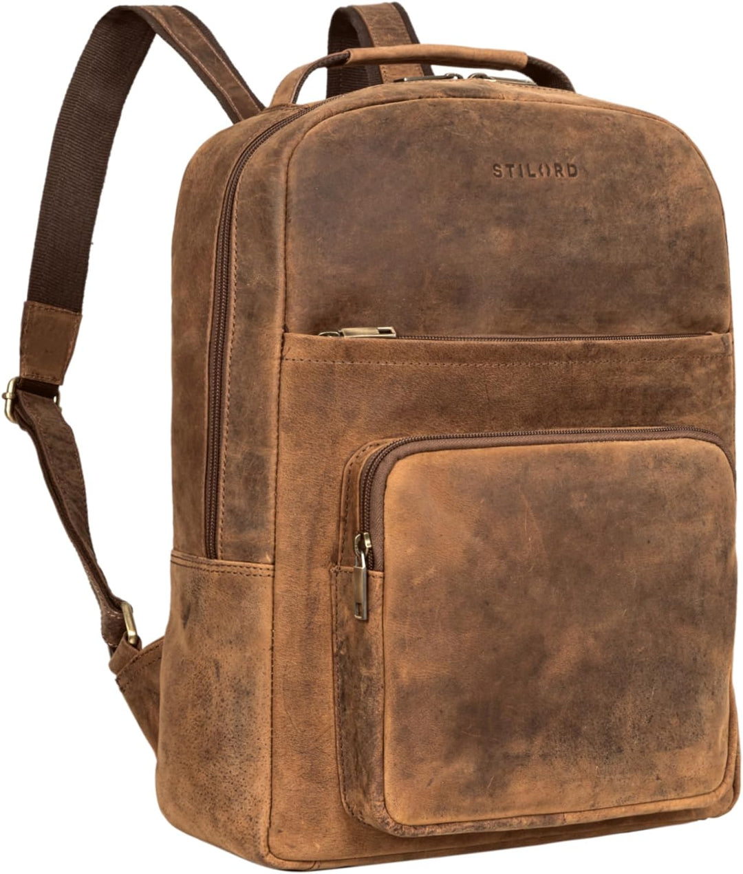 STILORD 'Glover' Business Lederrucksack für 15,6 Zoll Laptop Rucksack für Damen und Herren DIN A4 Of