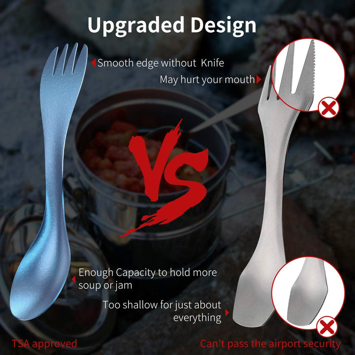 OUTXE Titan Ultra Lightweight Camping Utensil, umweltfreundlicher Spork für Rucksacktouren, Wandern,
