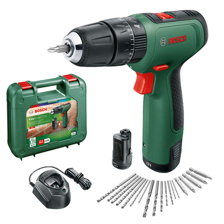 Bosch Home and Garden Bosch Akku Bohrschrauber EasyImpact 1200 (2x Akkus, 12 Volt System, 19tlg. Zub