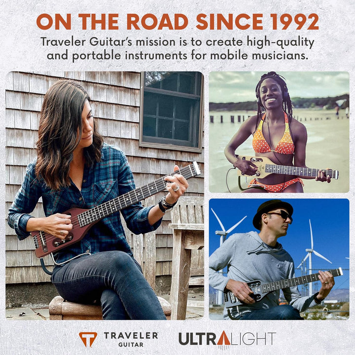 Traveler Guitar Ultra-Light, akustisch-elektrische Gitarre, Vintage rot (ULA VRDM), Vintage rot