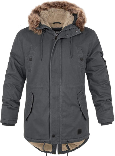 bw-online-shop Winterparka Fishtail mit Futter Herren Parka Jacke L Anthrazit, L Anthrazit