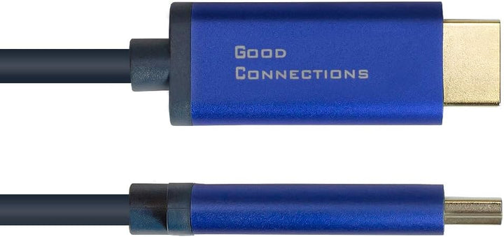 Good Connections® SmartFLEX DisplayPort 1.4 an HDMI 2.0 Kabel - 4K UHD @60Hz RGB / 4:4:4 - KUPFERLEI