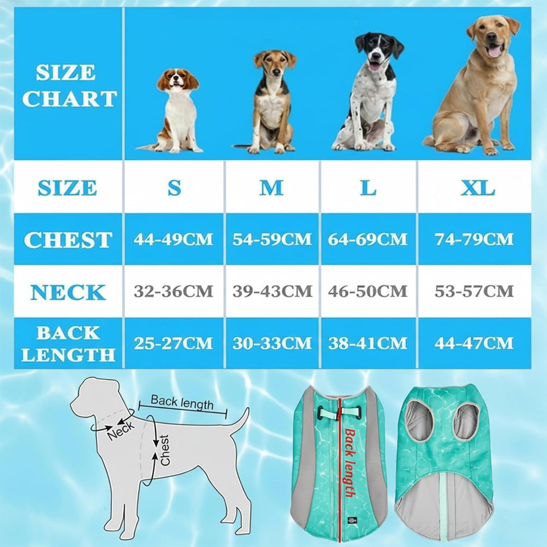 Hundekühlweste mit Geschirr, Outdoor-Welpenkühljacke mit verstellbarem Reissverschluss, reflektieren