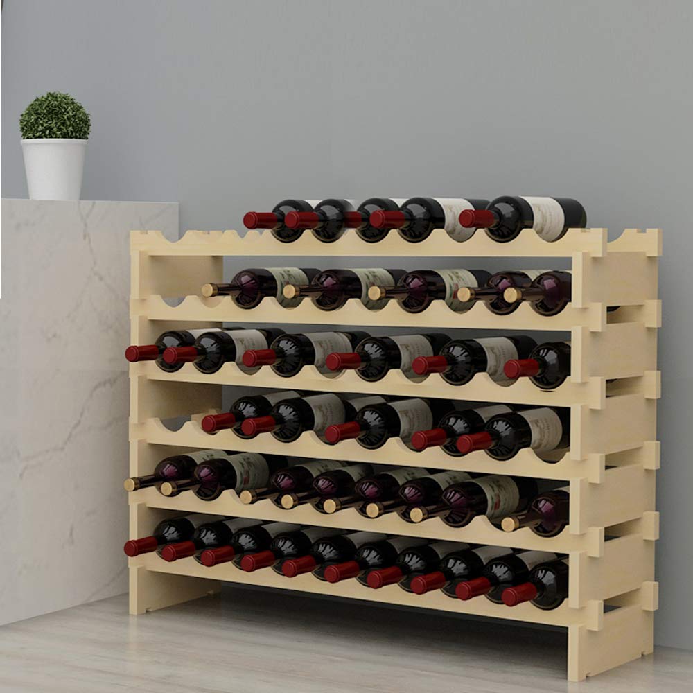 sogesfurniture Weinregal Flaschenregal mit 6 Ebenen für 60 Flaschen Wein Holzregal Weinhalter Weinst