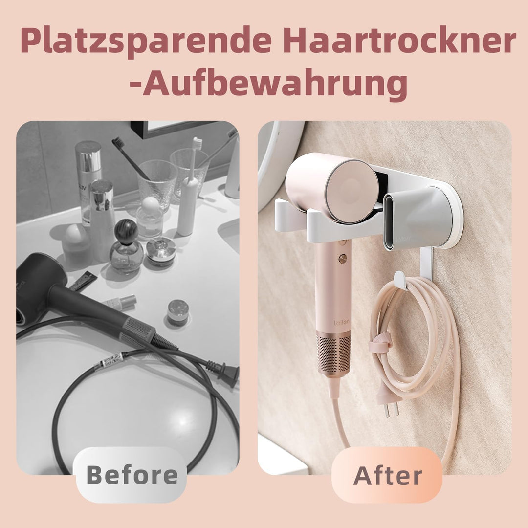 Föhnhalterung Wand Ohne Bohren, Fönhalter für Haartrockner, Edelstahl Haartrocknerhalter zum Kleben,