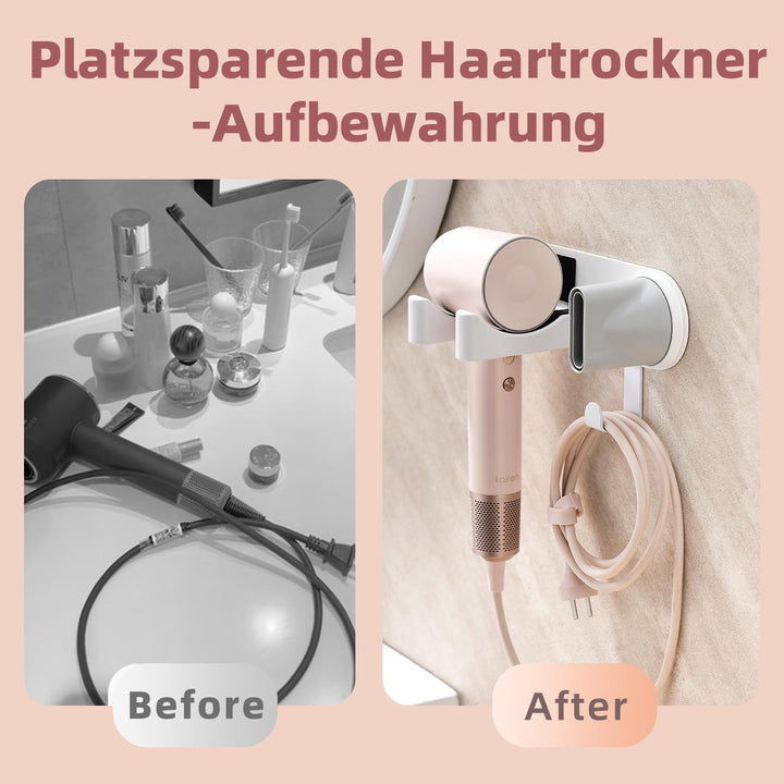 Föhnhalterung Wand Ohne Bohren, Fönhalter für Haartrockner, Edelstahl Haartrocknerhalter zum Kleben,