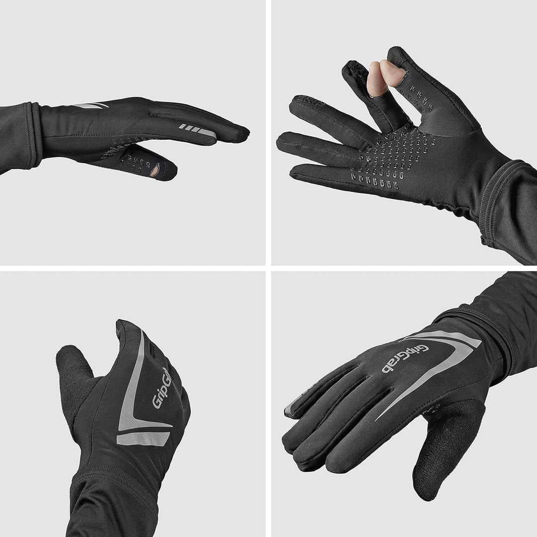 GripGrab Running Expert Vollfinger Winter Touchscreen Laufhandschuhe Jogging Handschuhe Laufen Hi-Vi