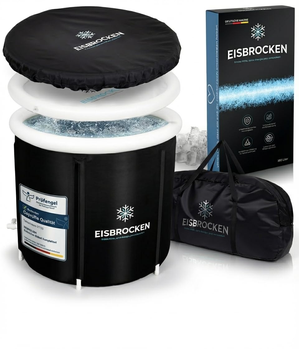 Das Original Eisbaden Tonne, Faltbare Eistonne 80 cm Ø mit 5 Schicht Isolierung für Sport, Regenerat