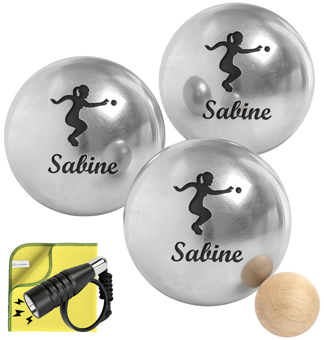 KDO MAGIC - Boccia Kugeln personalisiert - 3 Kugeln 550g - Pétanque - Geschenkidee für Herren, Gebur