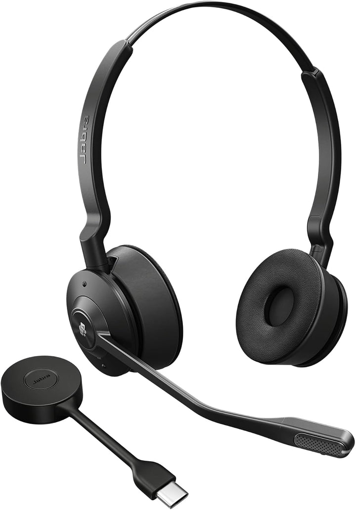 Jabra Engage 55 SE Stereo-Headset MS, Link 400c DECT-Adapter USB-C, Tragetasche, Garantie und Warnun
