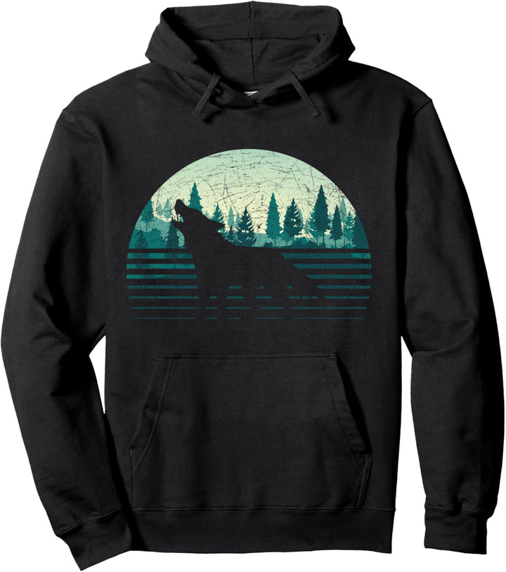 Waldbewohner Raubtier Natur Landschaft Wolf Wald Pullover Hoodie