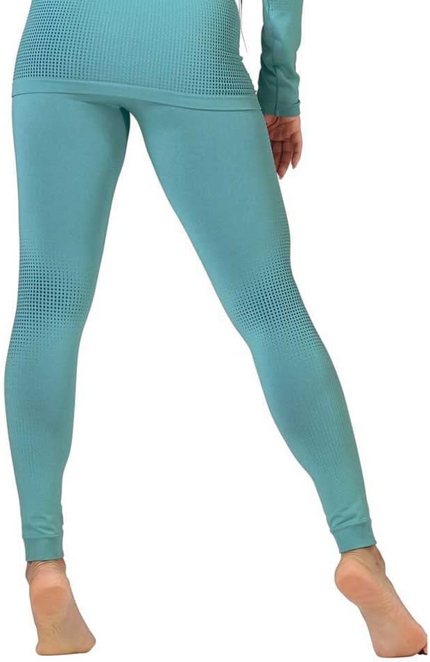 Odlo Damen Funktionsunterwäsche Lange Hose Performance WARM ECO XL Blue Wing Teal - Polynya, XL Blue